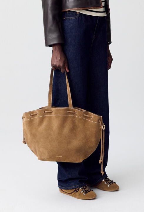 Suede Leather Tote Bag