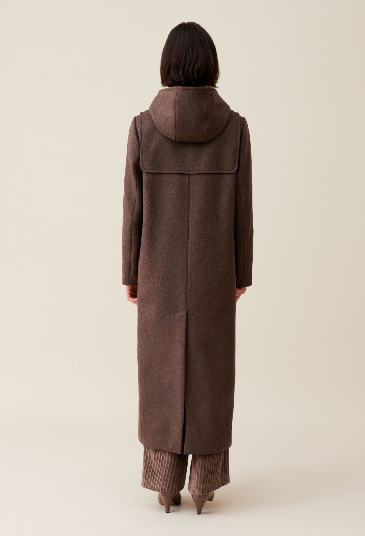 Brown long hooded coat