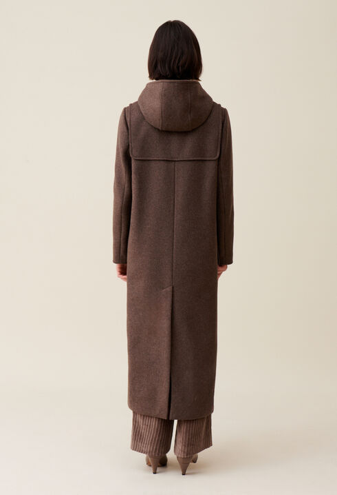 Brown long hooded coat