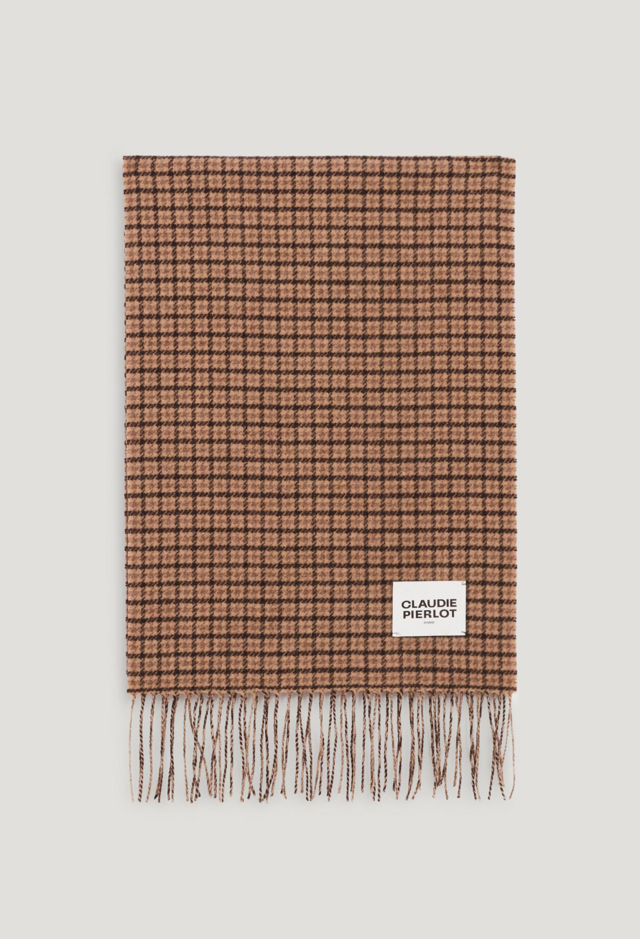 Wool check scarf