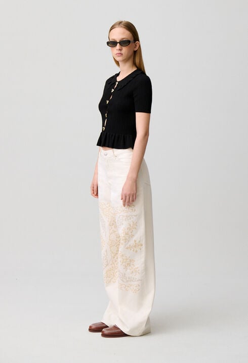 Heart open-knit top