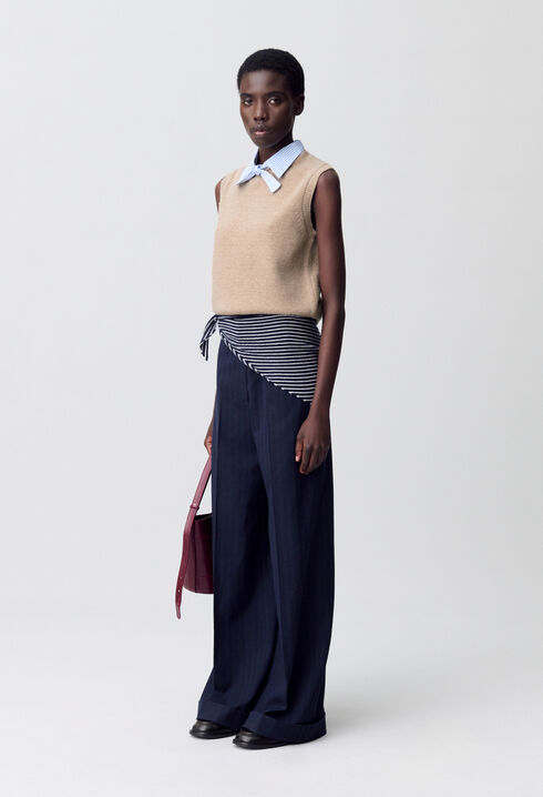 Sleeveless Jumper Removable Collar