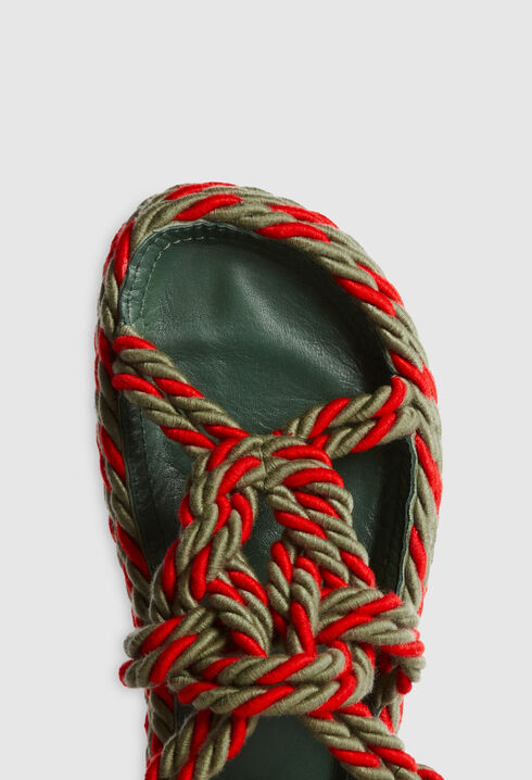 Bi-colour rope sandals