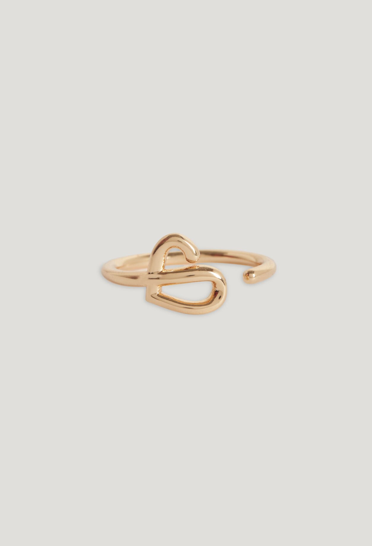 Golden brass CP heart band ring