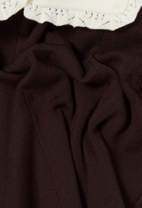 Contrast collar knit skater dress