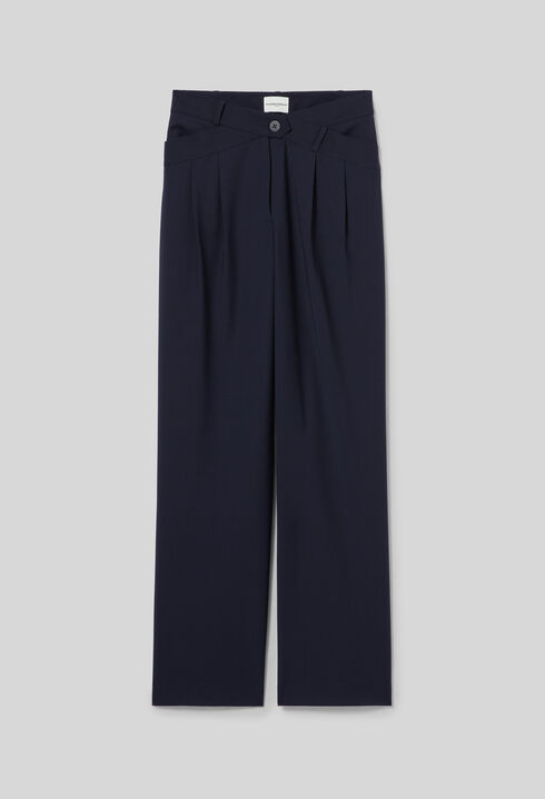 Tailored wool blend trousers