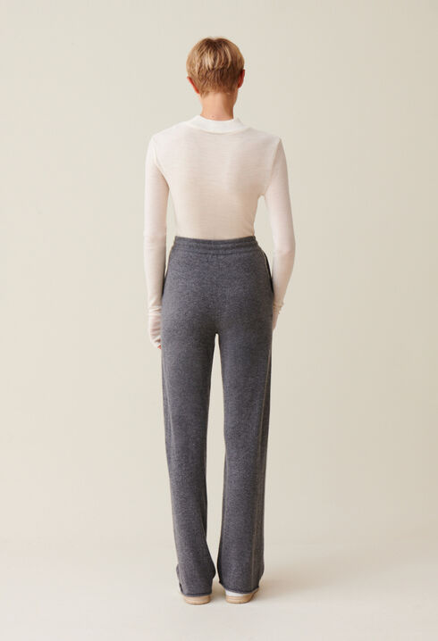 Fluid grey cashmere trousers