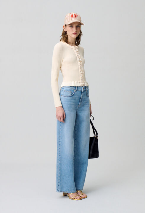 Buttoned Fine-Knit Cardigan