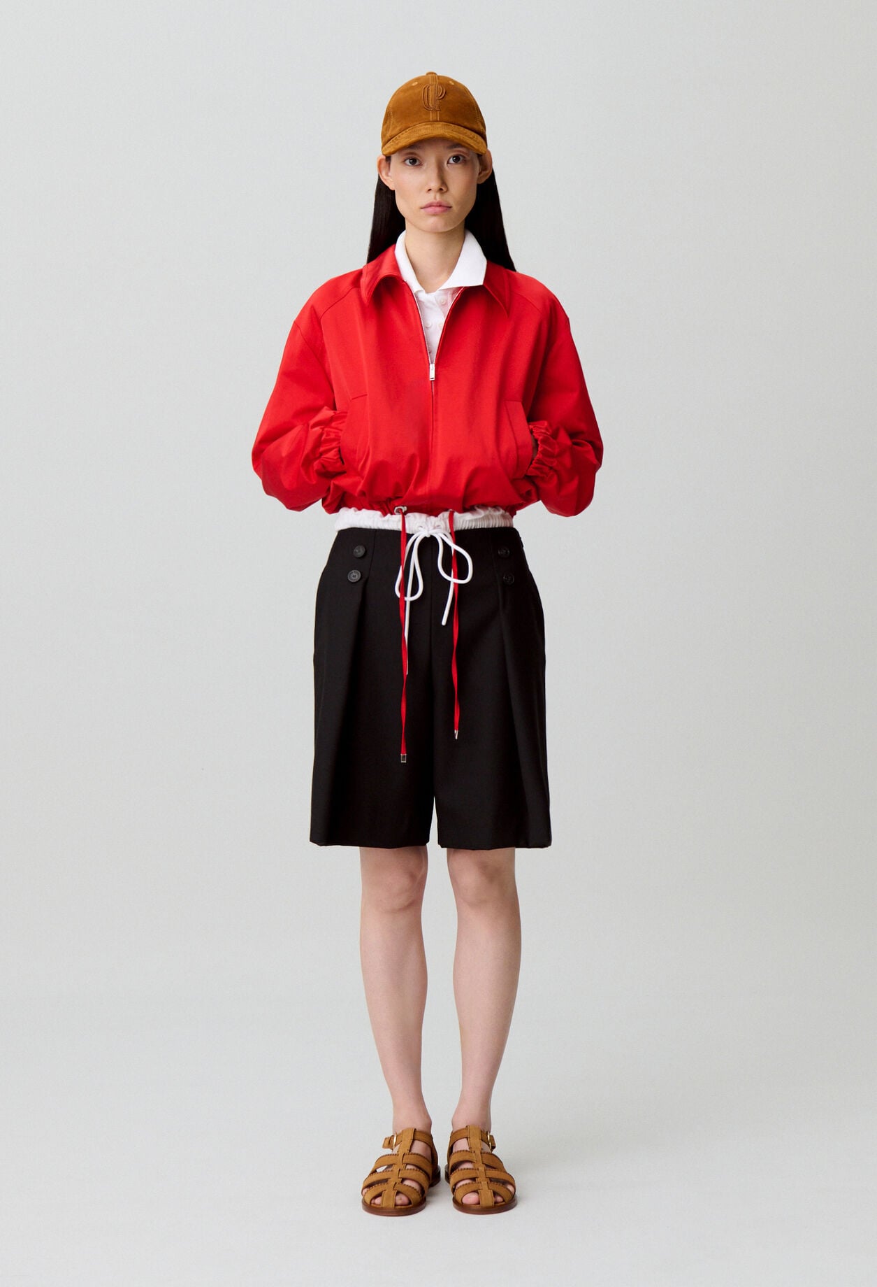 Short satin jacket