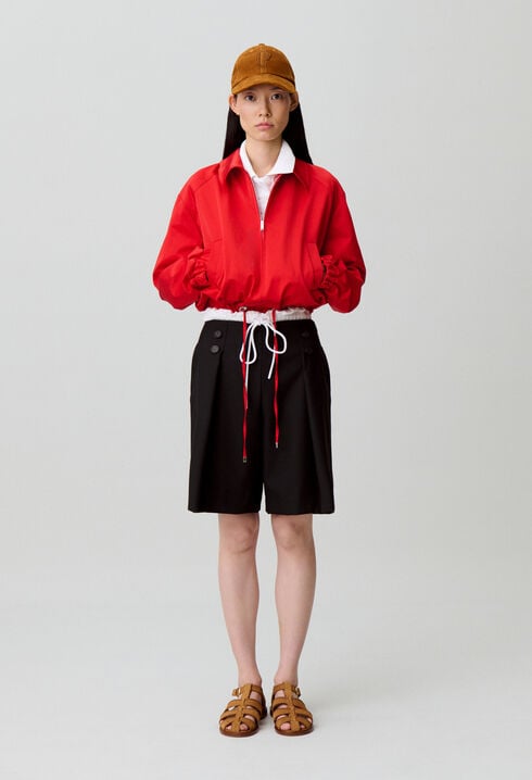 Short satin jacket