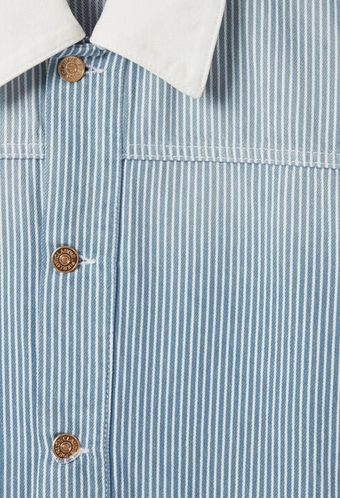 Striped denim gabardine jacket