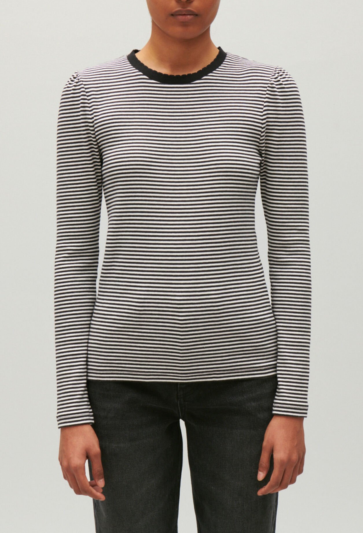 Two-tone striped T-shirt