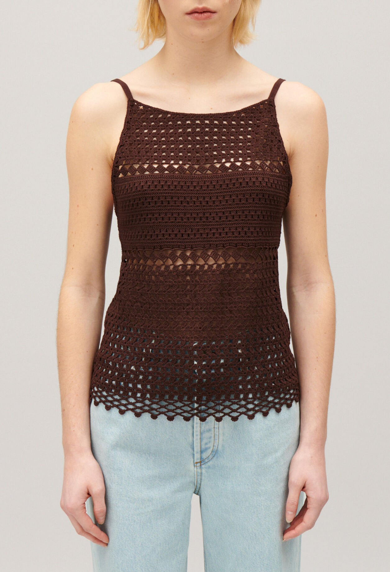 Brown crochet top