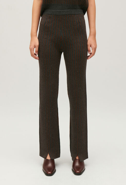 Stripy knit trousers 