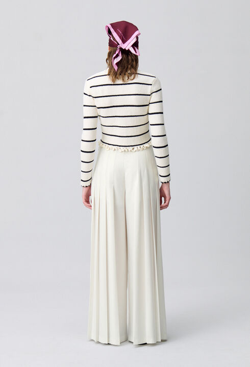 Pleated Wide-Leg Trousers