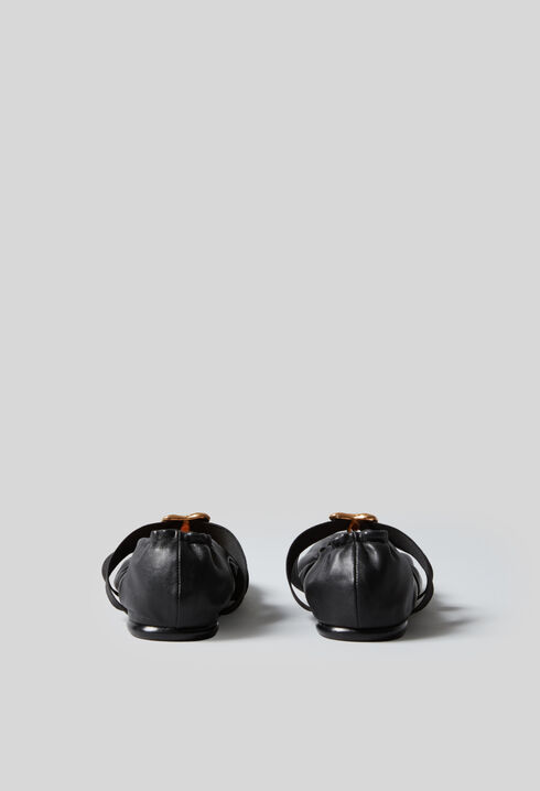 Leather ballet flats with heart
