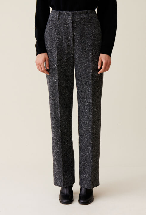 Grey wool suit trousers