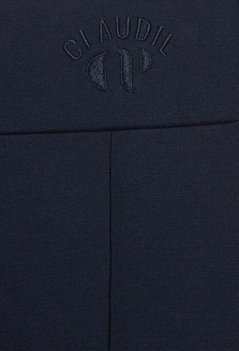 Navy knitted fuseau leggings