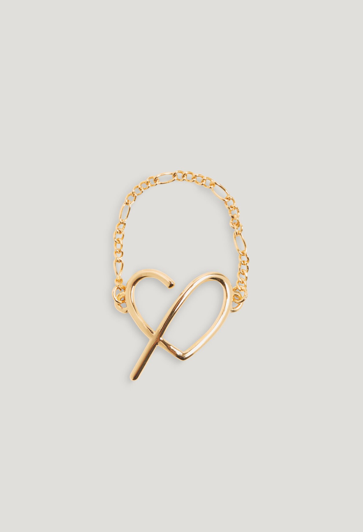 Golden CP heart chain ring
