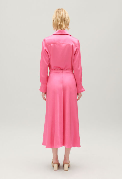 Satin-finish maxi skirt