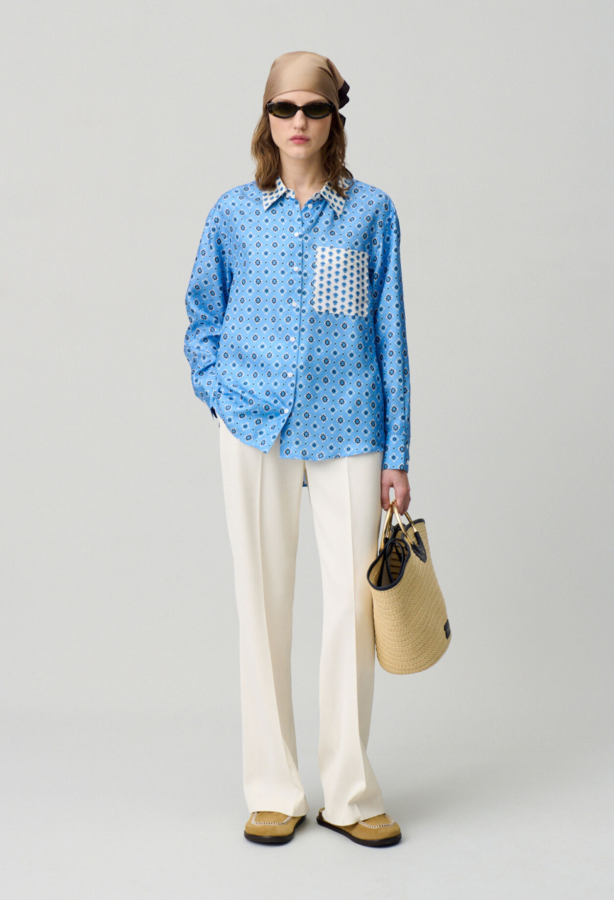 Straight-fit silk shirt