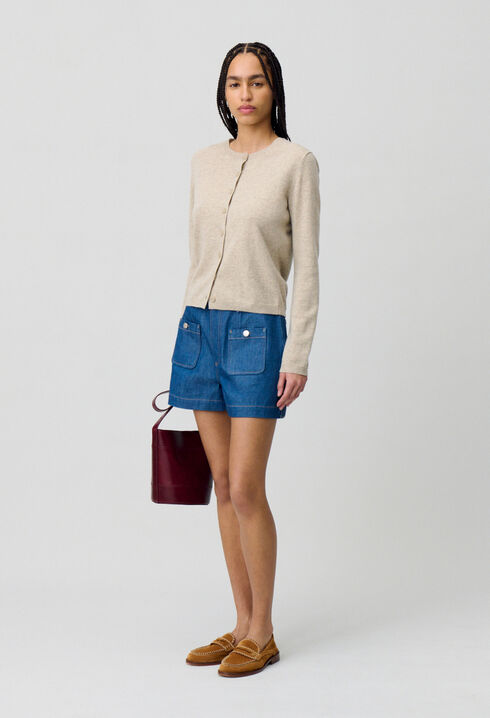 Wool Cardigan w/ CP Embroidery