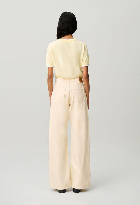 High-waisted flared denim jeans