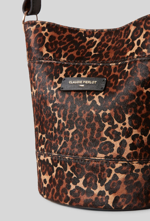Solveig Leopard Bucket Bag