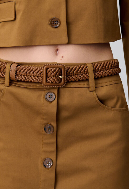 Braided leather belt