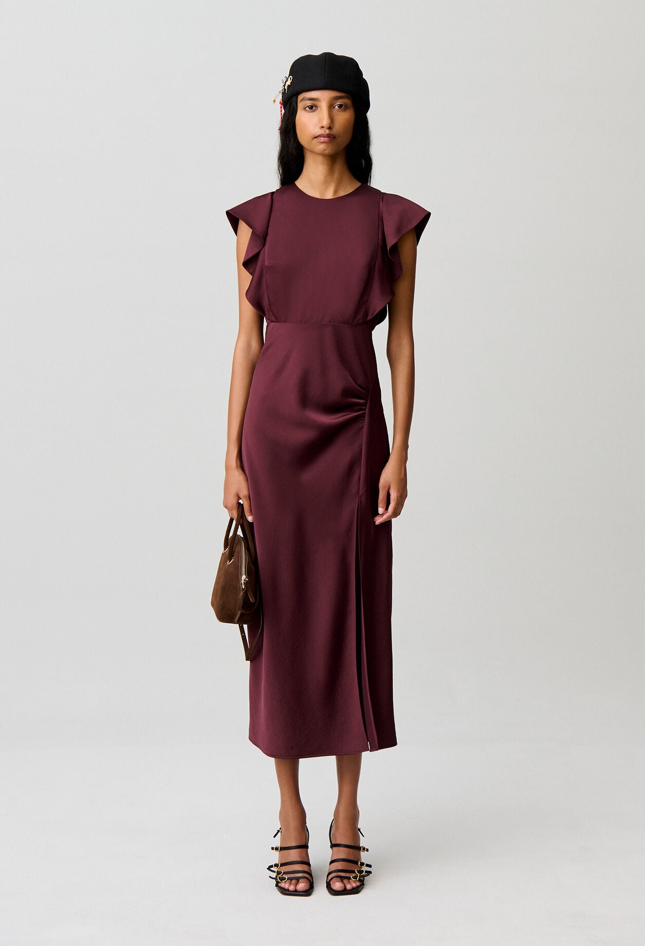 Slit Satin Maxi Dress
