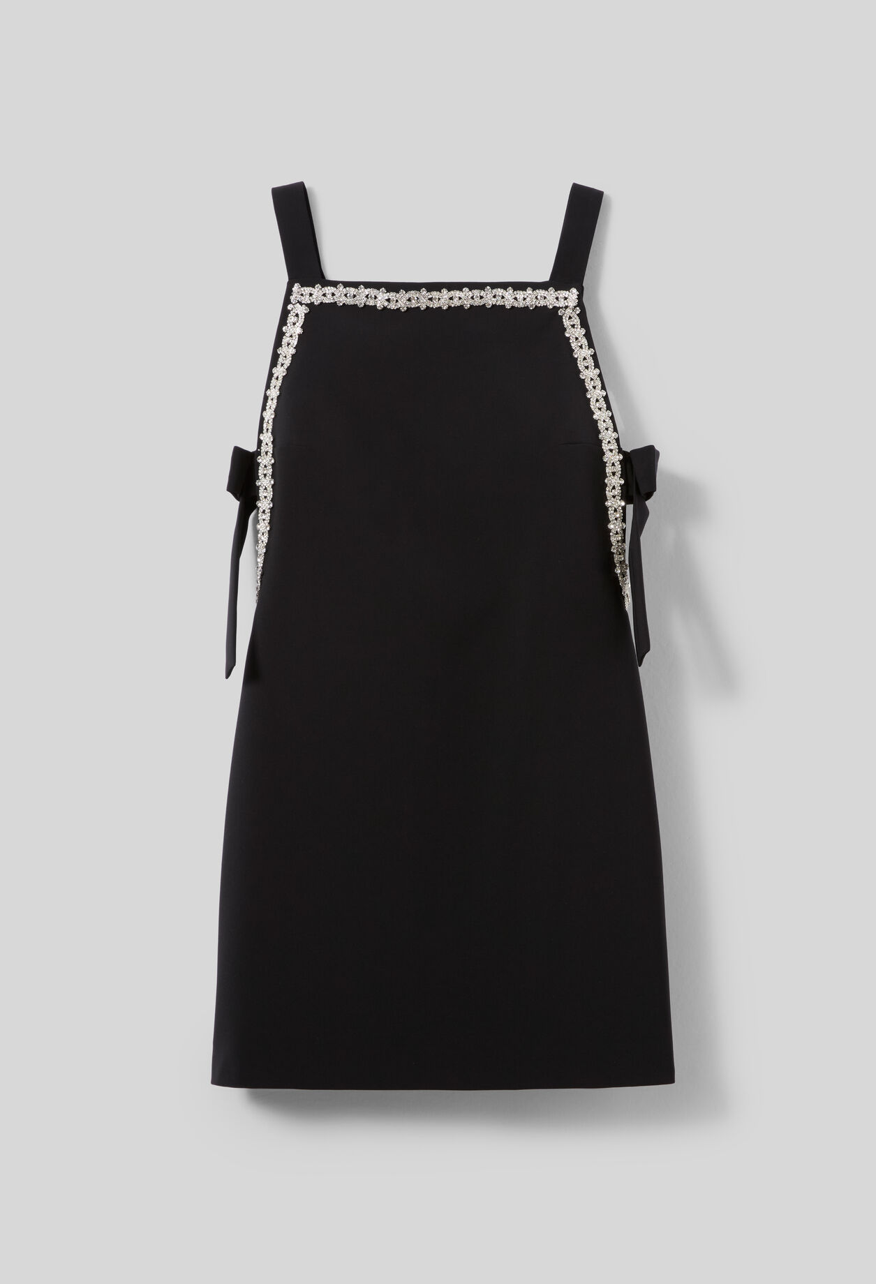 Fitted straight dress with bows