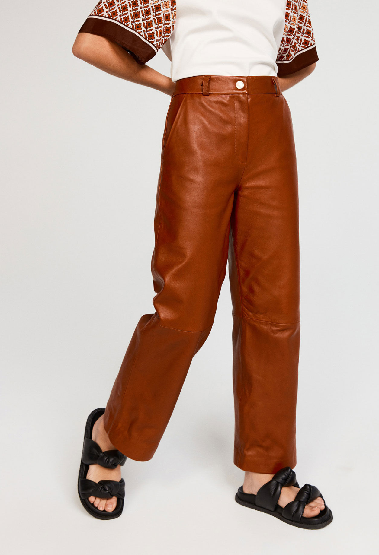 Eco-friendly leather trousers