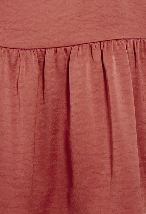 Terracotta satin midi dress