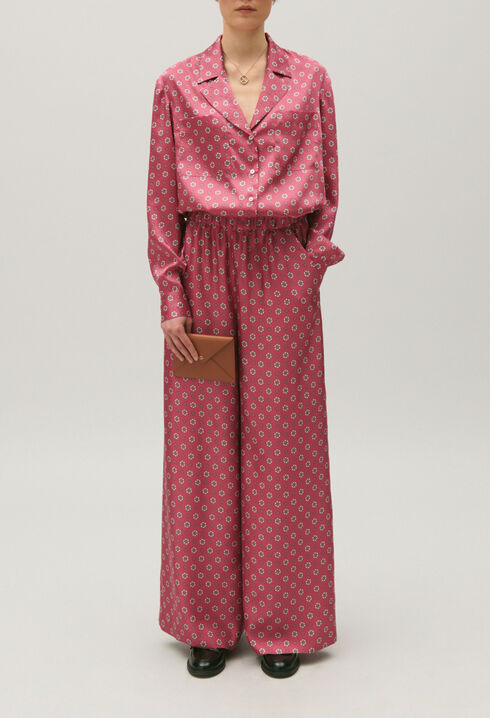Printed satin shirt