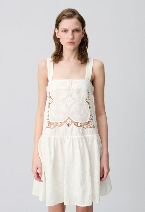 Short Dress with Embroidered Bodice