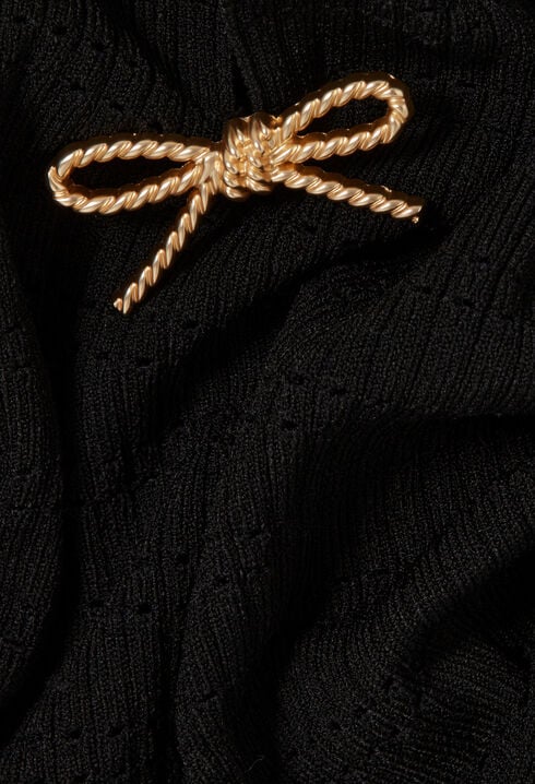 Fine knit bow jumper