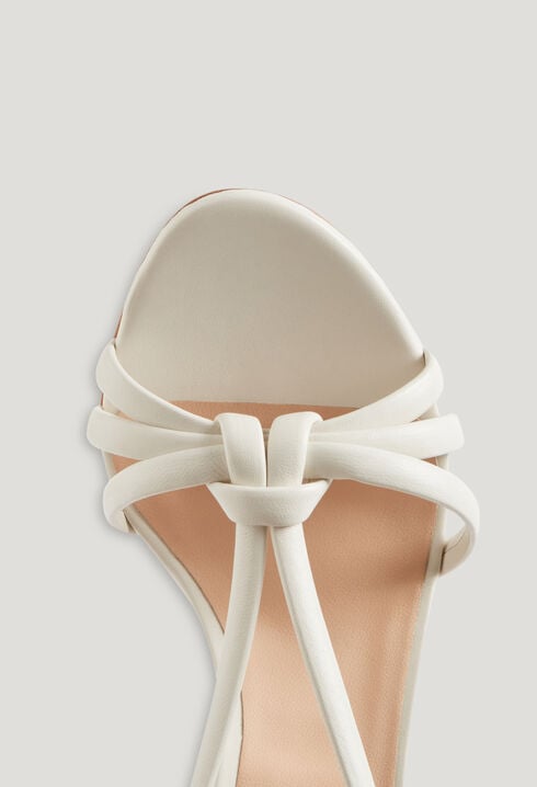 Ecru leather sandals