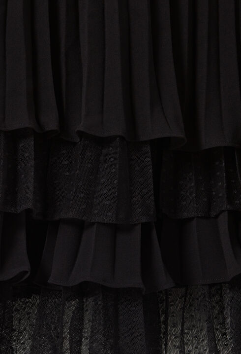 Black ruffled short dress