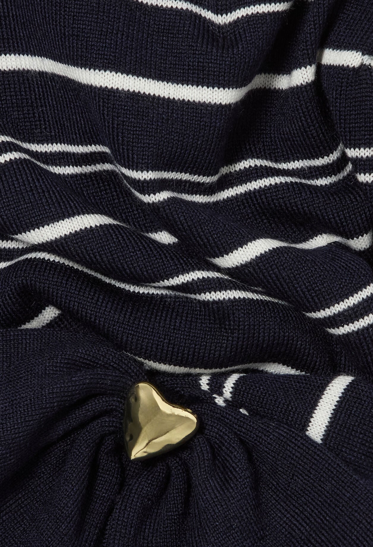 Striped knitted heart jumper