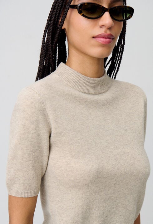 Wool jumper with high neck