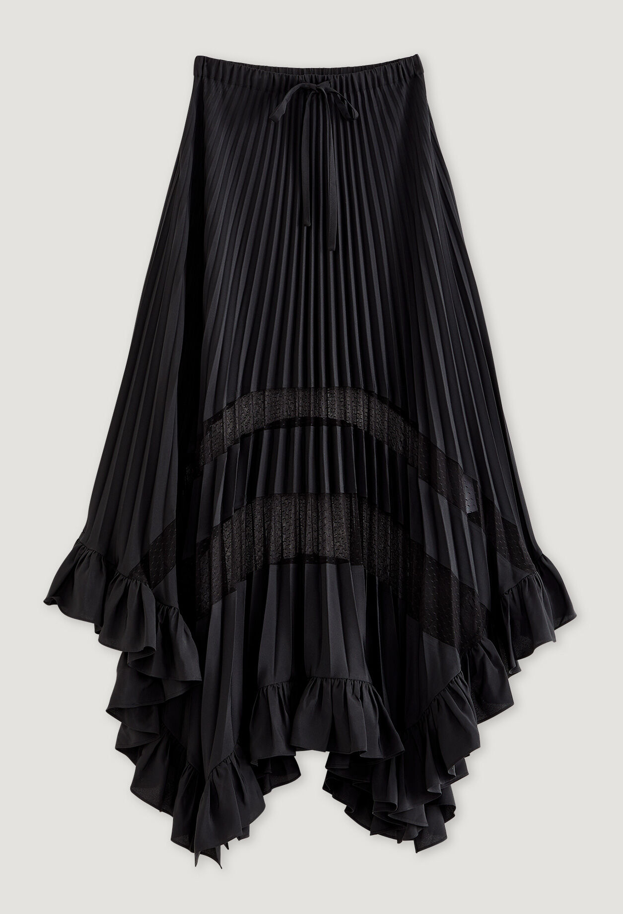 Asymmetric midi skirt