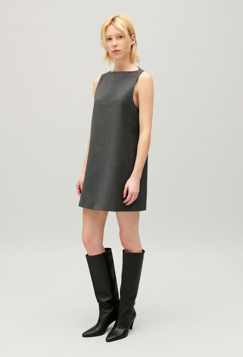 Short flecked grey dress
