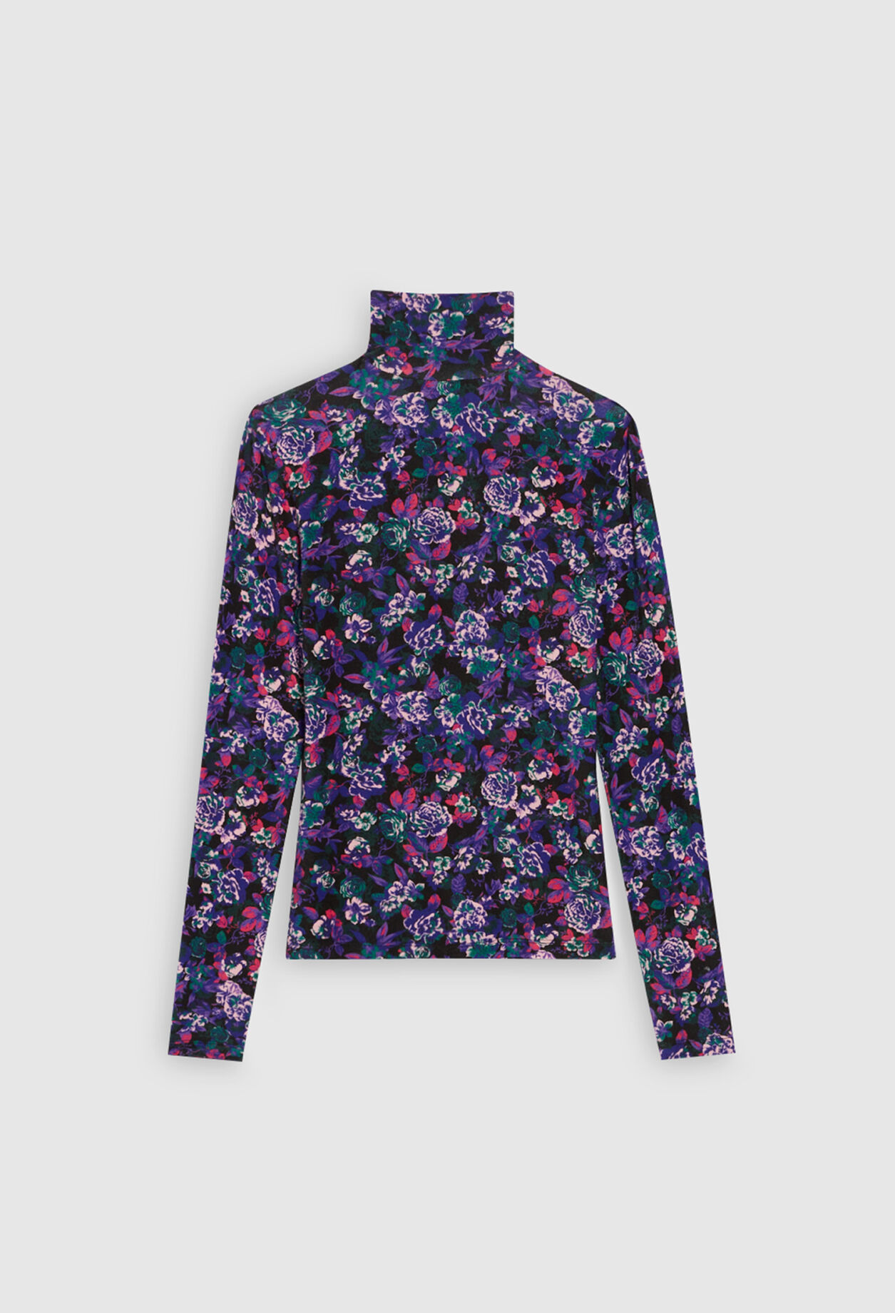 Pull col roulé imprimés floral