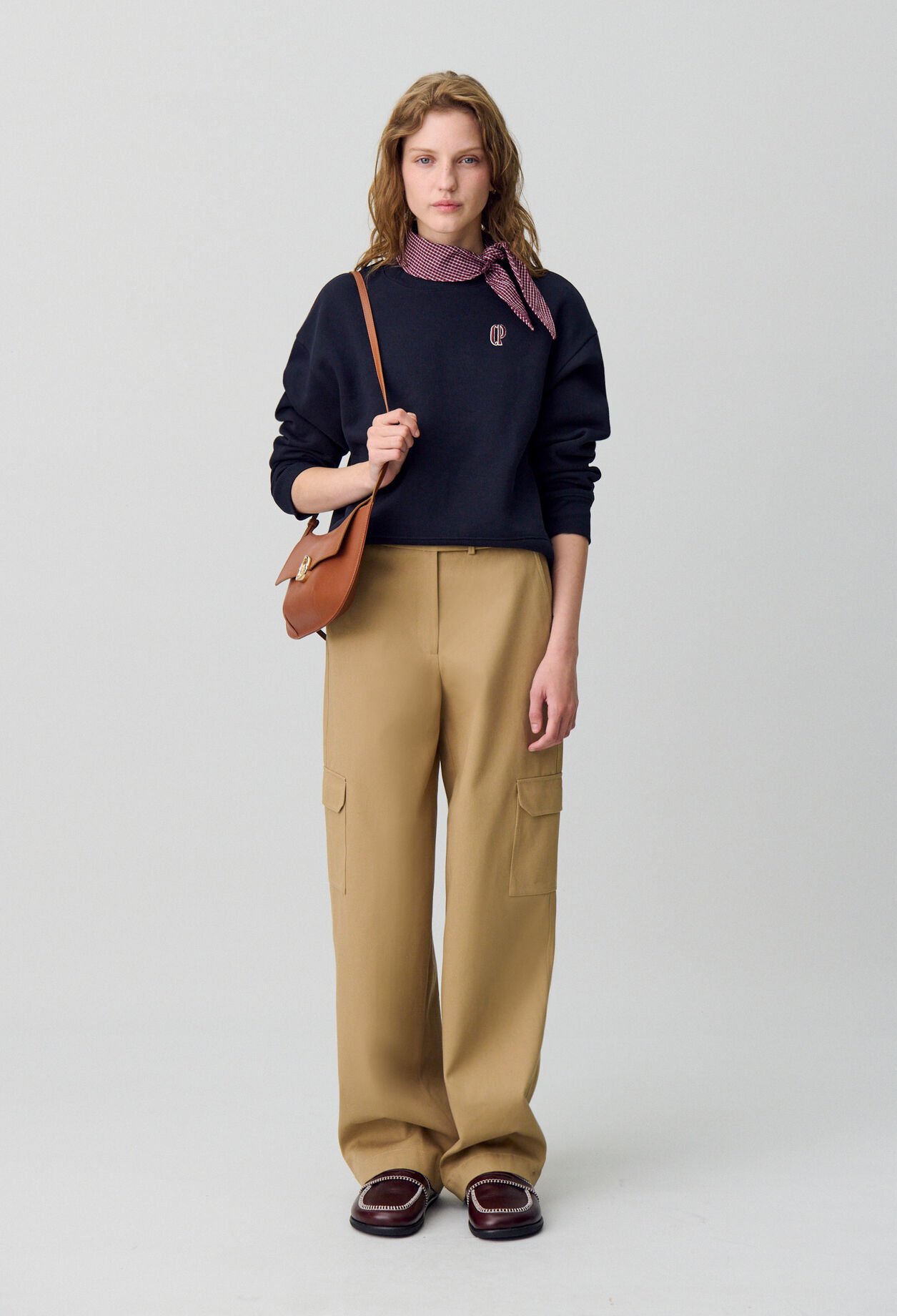 Scarf Collar Sweatshirt