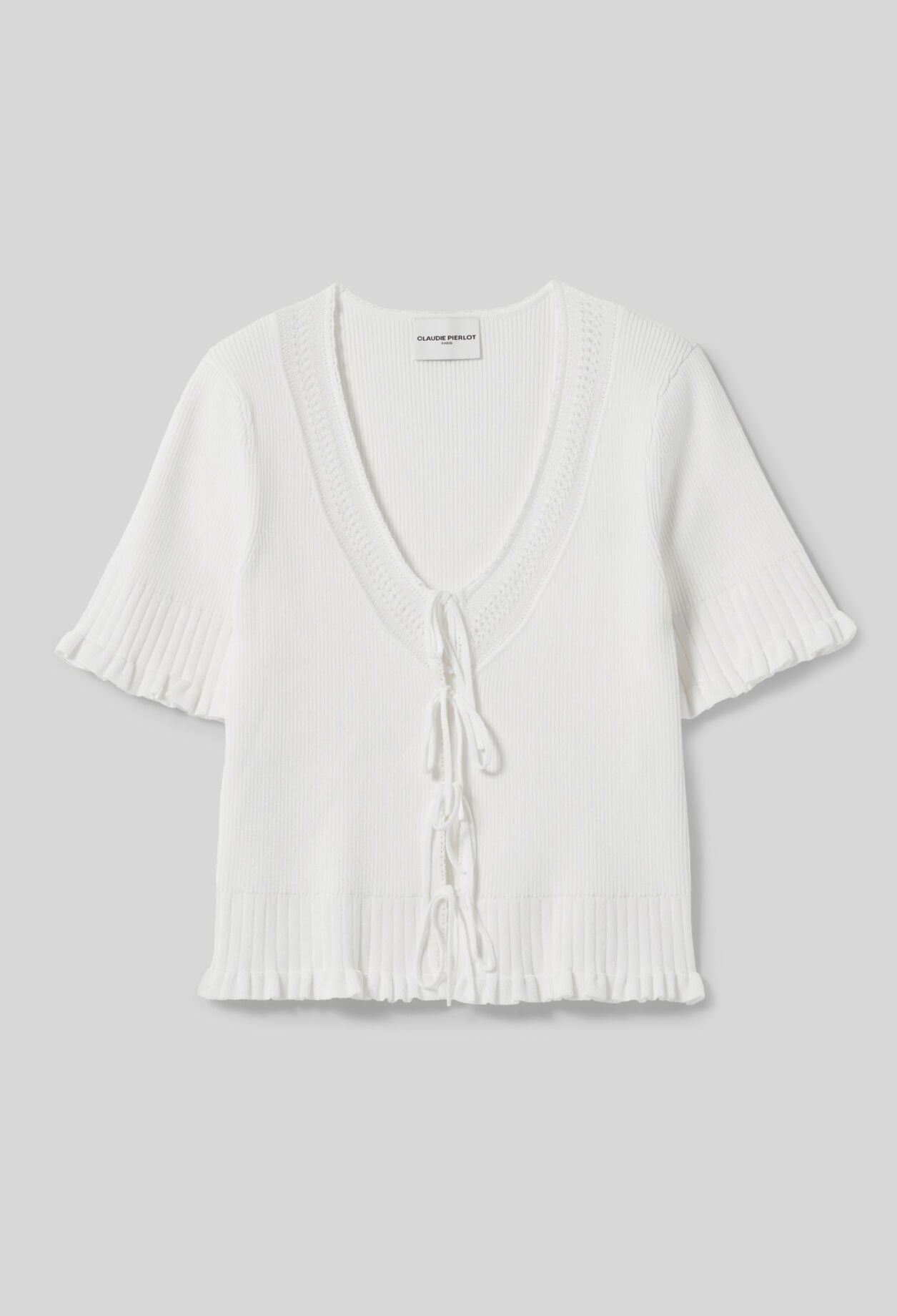 Fine knit top with bows