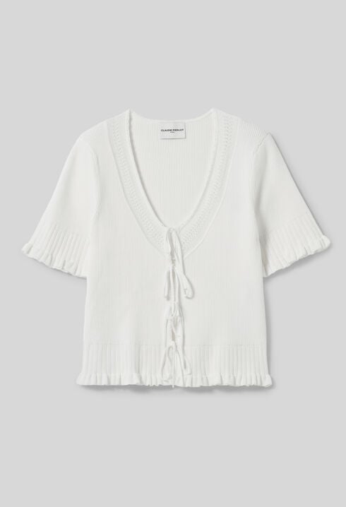 Fine knit top with bows