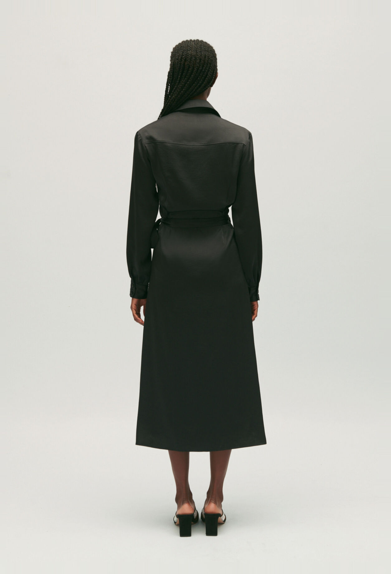 Black midi wrap dress 