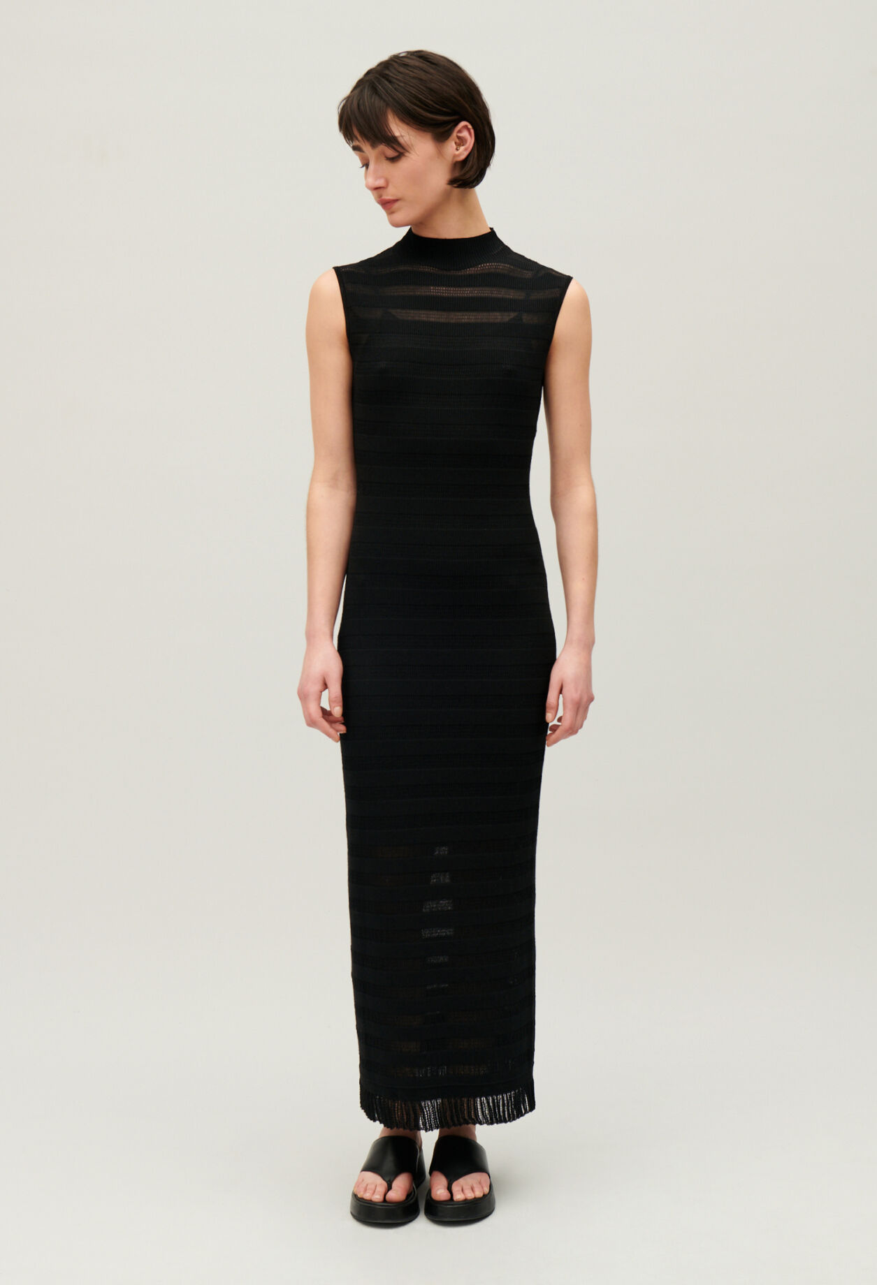 Black dress with sheer bottom clearance