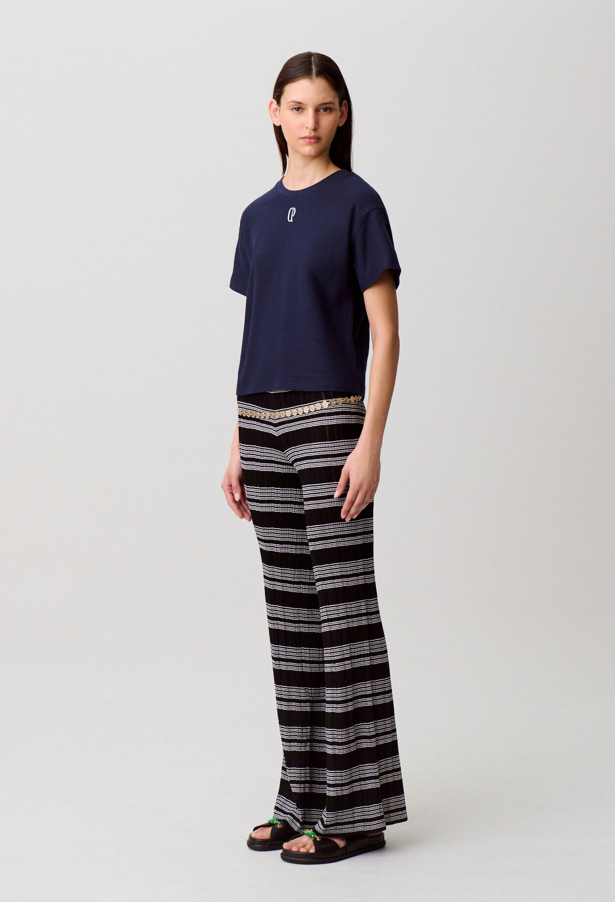 Embroidered cotton T-shirt