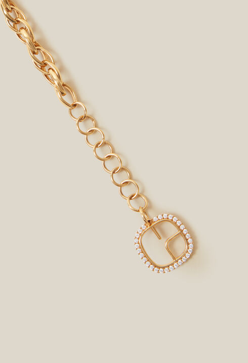 Gold chain bracelet with CP logo